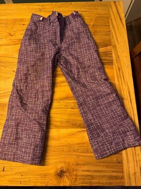 Kids Purple Patterned Snow Pants